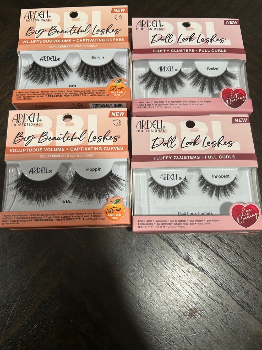 Ardell False Lashes Set — Black with Pink & Peach Packaging